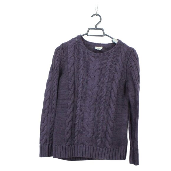 L.L. Bean Sweaters - LL Bean Double L Cable Sweater Crewneck Darkest Purple Size S